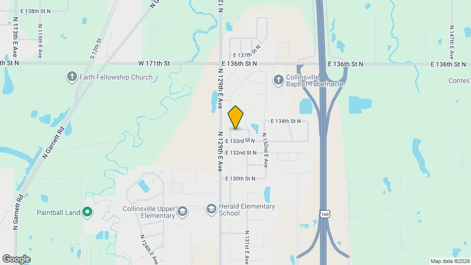 13022 E 133rd Pl N Map and Location Details