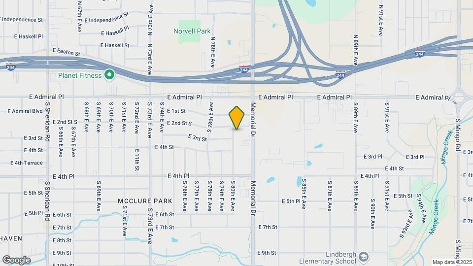 213 S 80th E Ave Map and Location Details