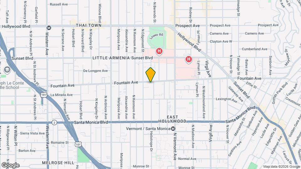 1271 N Berendo St Mapa y Detalles de la Ubicación