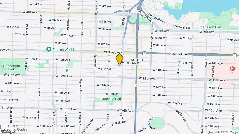 1615 W 11th Ave Map and Location Details