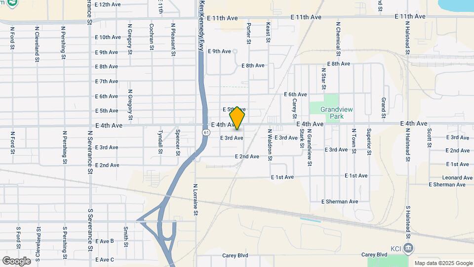 1524 E 3rd Ave Map and Location Details