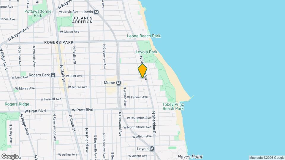 6968 N Sheridan Rd, Unit ONE BEDROOM - 2A Map and Location Details