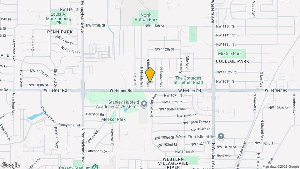 10912 N Blackwelder Ave Map and Location Details