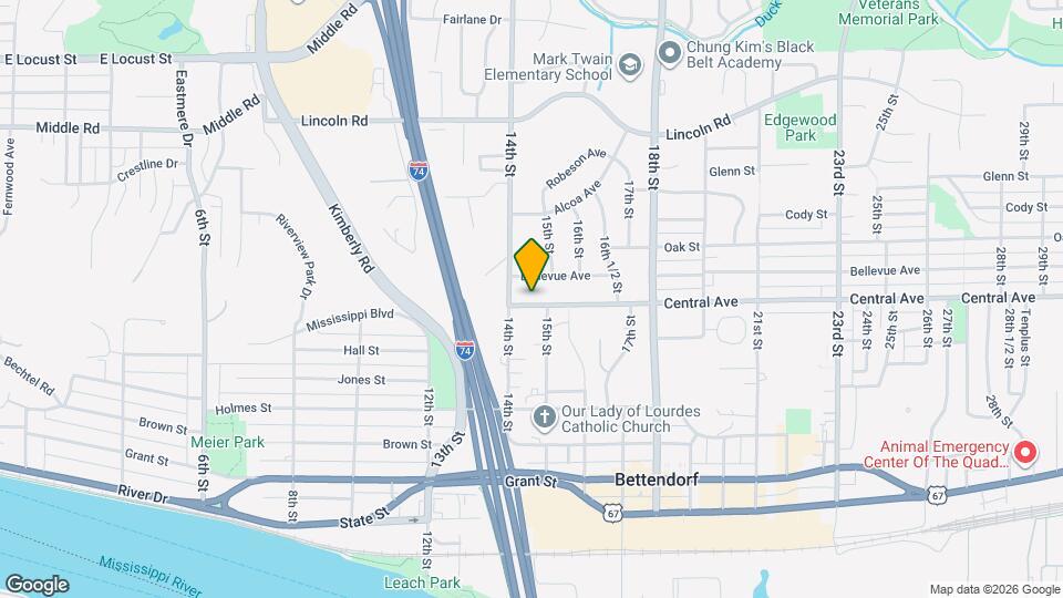 1414 Central Ave Mapa y Detalles de la Ubicación