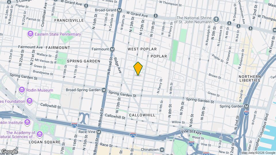 1121 Mt Vernon St, Unit 3F Map and Location Details