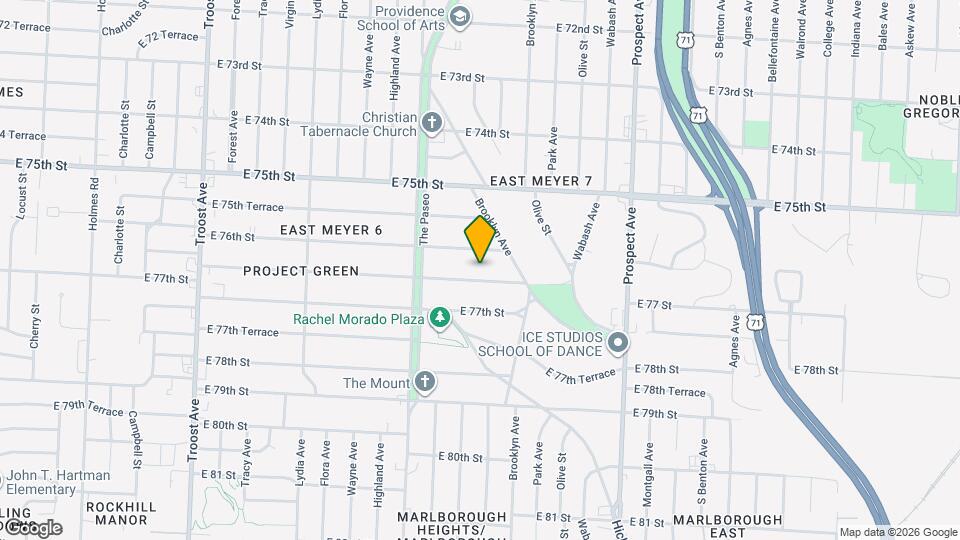 1860 E 76th Terrace Map and Location Details