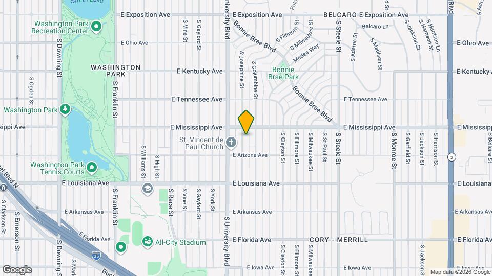 1130 S Josephine St Map and Location Details