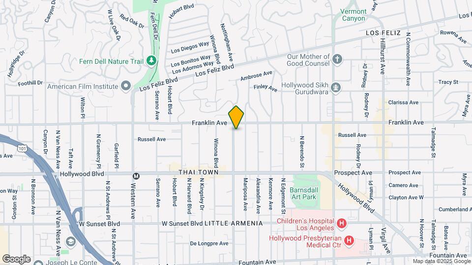 1836 N Normandie Ave Mapa y Detalles de la Ubicación