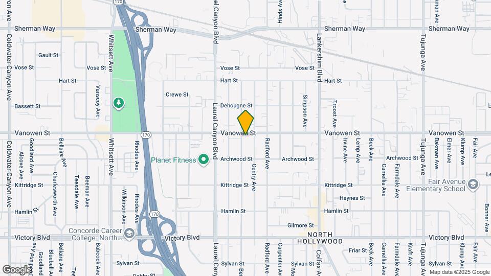 11956 Vanowen St Map and Location Details
