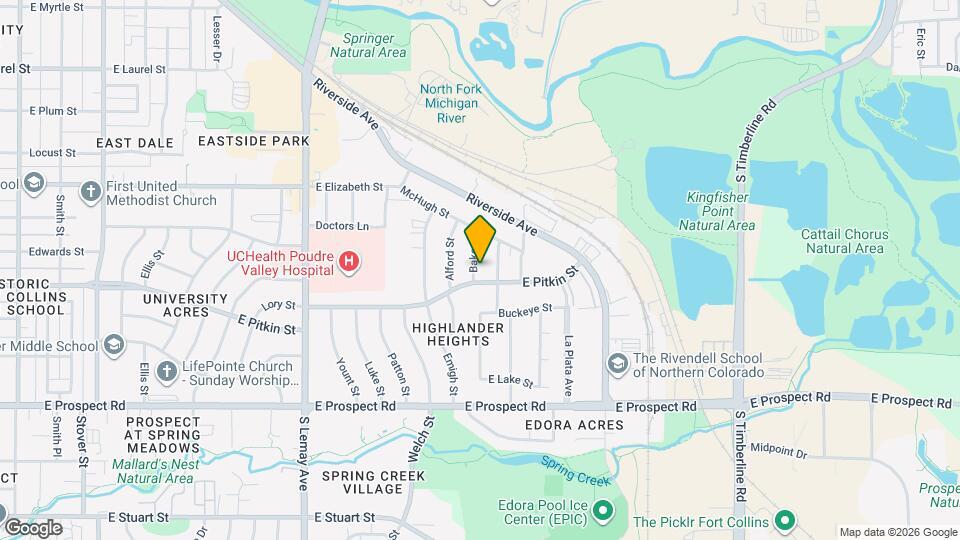 1208 Baker St Map and Location Details