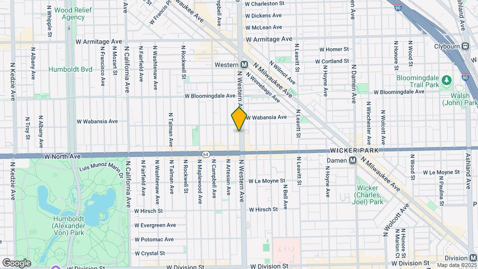 1636 N Western Avenue Mapa y Detalles de la Ubicación