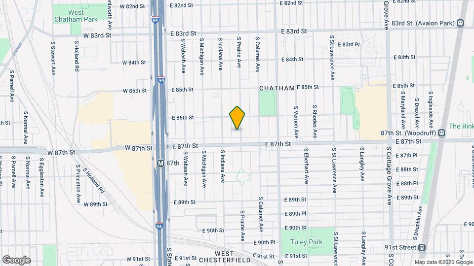 8634 S Prairie Ave Map and Location Details