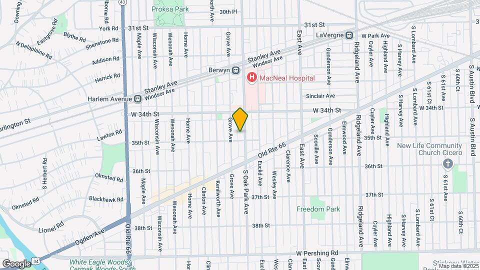 3438 S Oak Park Ave Map and Location Details