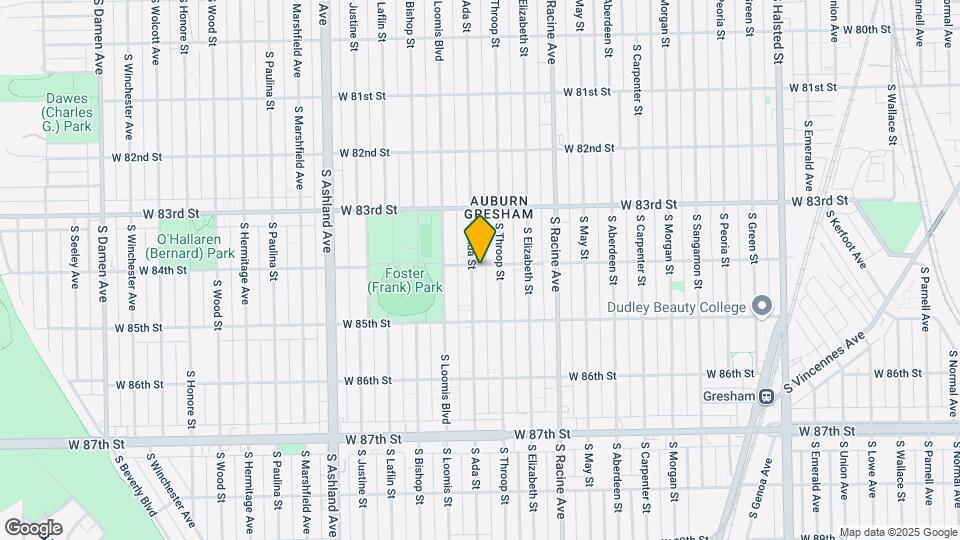 8401 S Ada St Mapa y Detalles de la Ubicación