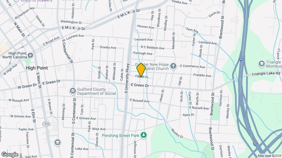 1103 Pershing St Map and Location Details