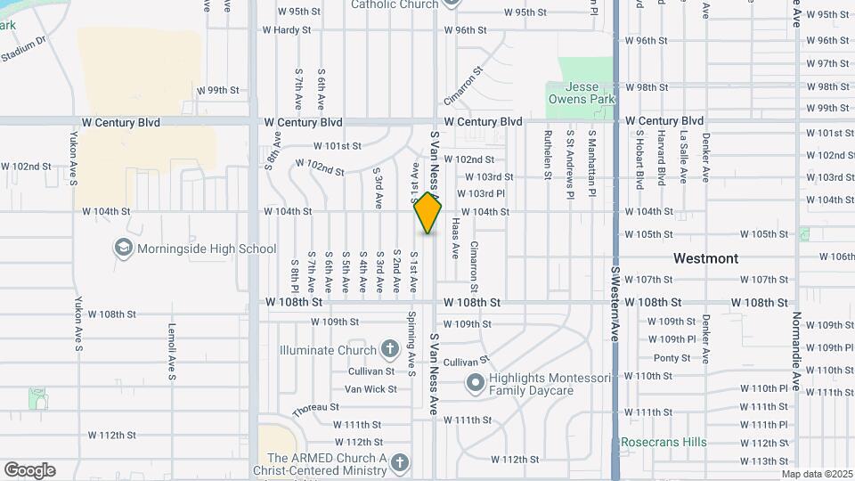 10509 S Van Ness Ave Map and Location Details