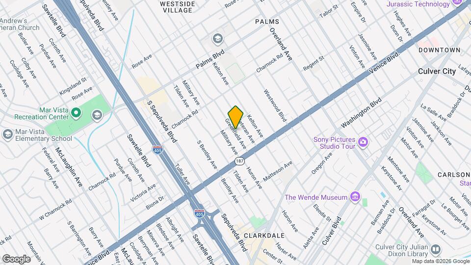 3718 Greenfield Ave Map and Location Details