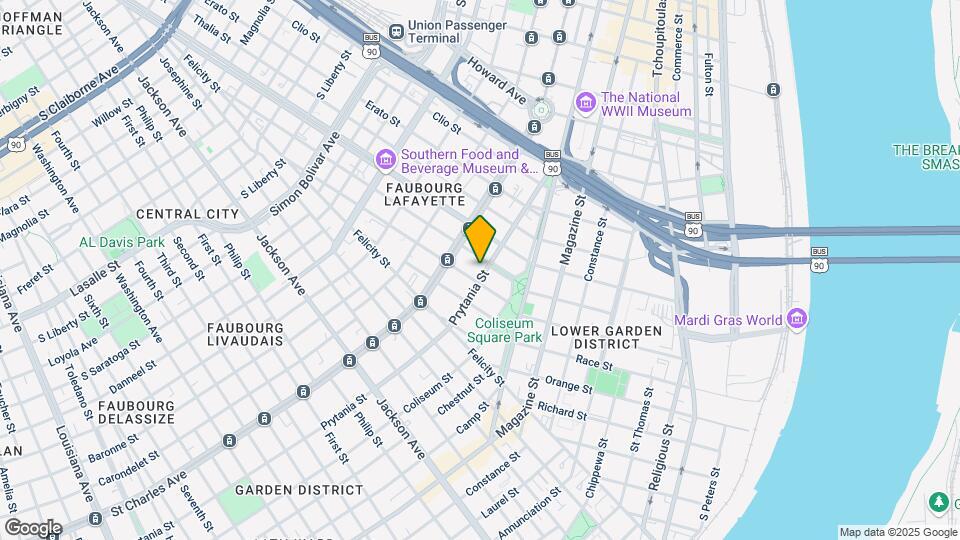 1615 Prytania St Mapa y Detalles de la Ubicación