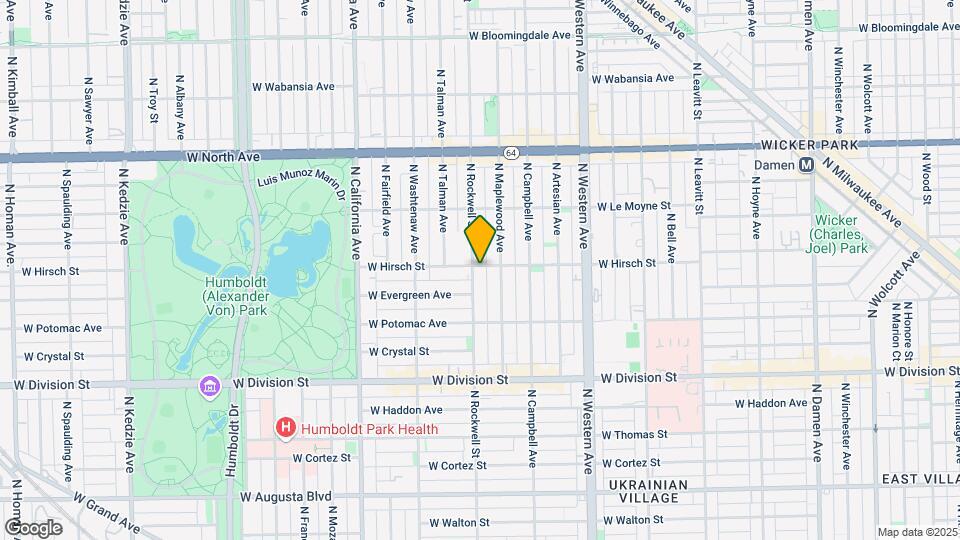 1359 N Rockwell St Map and Location Details