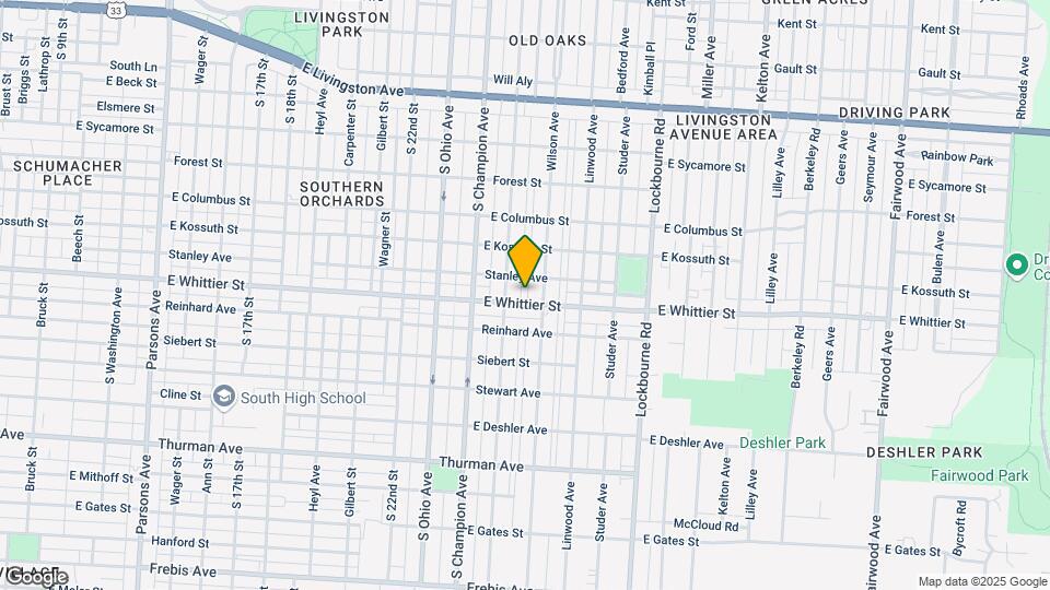 1052 E Whittier St Map and Location Details