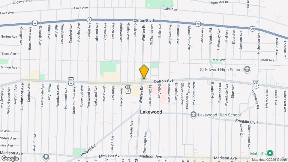 14720 Detroit Ave Map and Location Details