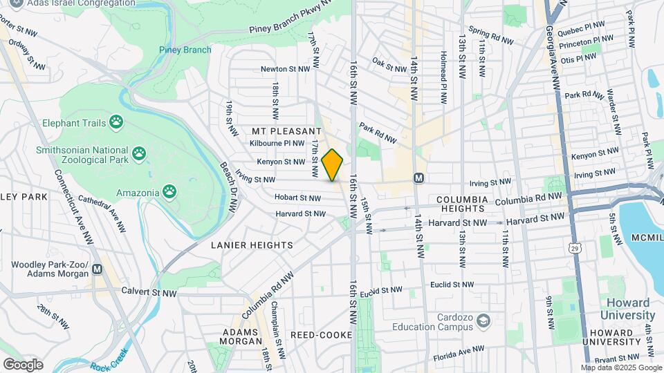 1630 Irving St NW Mapa y Detalles de la Ubicación