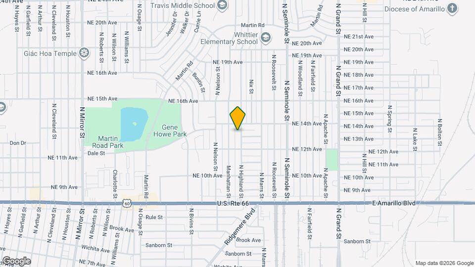 1215 N Highland St Map and Location Details