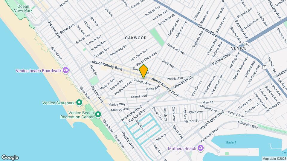 1425 Cabrillo Ave Mapa y Detalles de la Ubicación