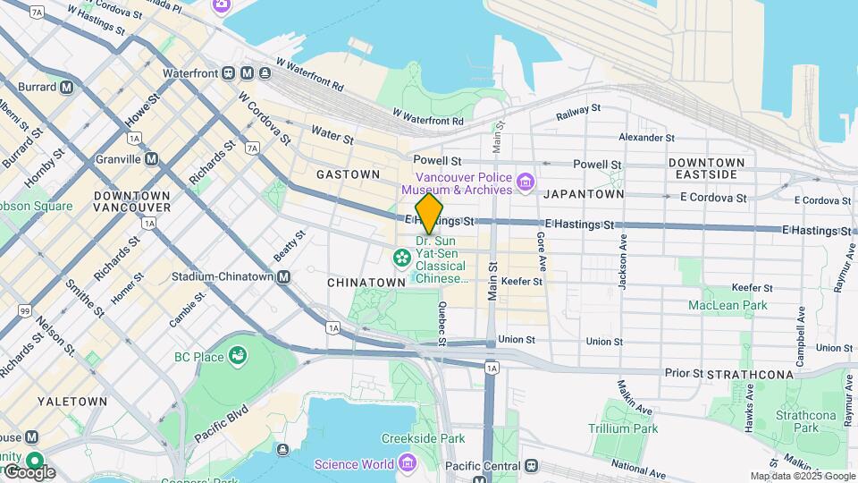 71 E Pender St Map and Location Details