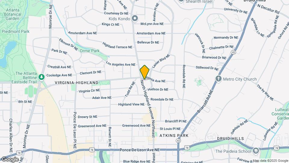 995 N Highland Ave Map and Location Details