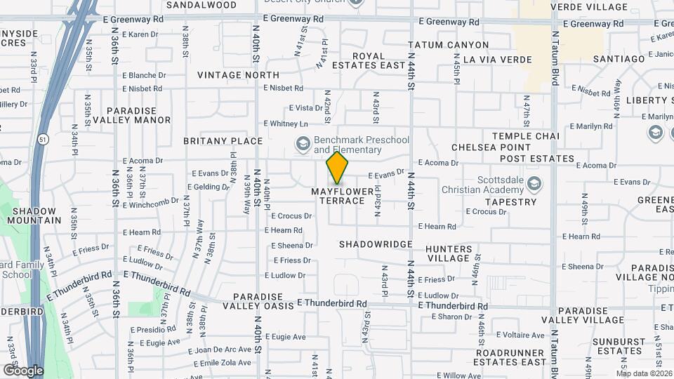 14410 North 42nd Pl Map and Location Details