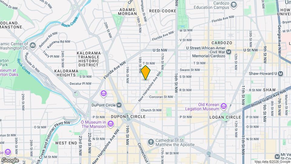 1721 Riggs Pl NW Mapa y Detalles de la Ubicación