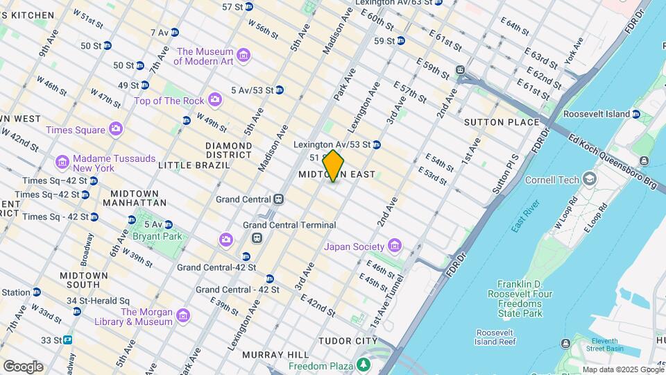 151 E 49th St Map and Location Details