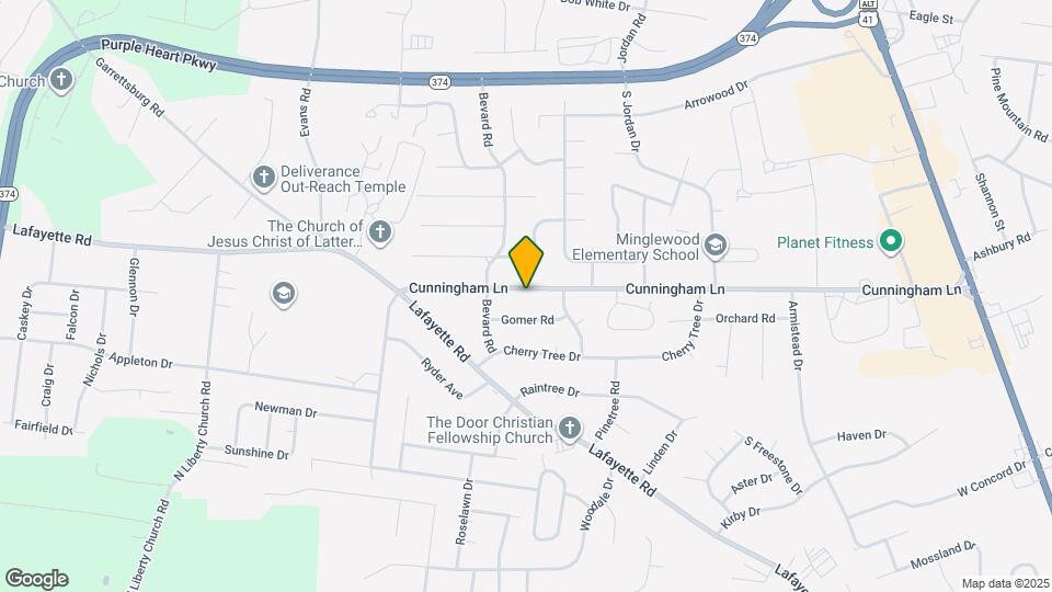 308 Cunningham Ln Map and Location Details