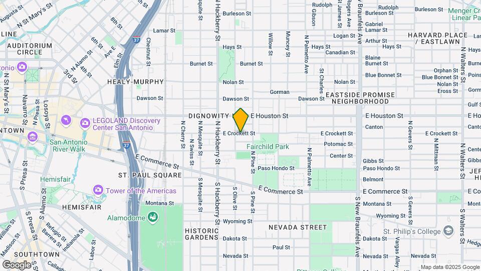 1108 E Crockett St Map and Location Details