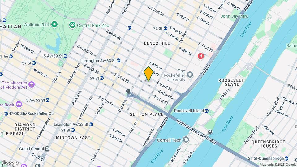 345 E 62nd St Map and Location Details
