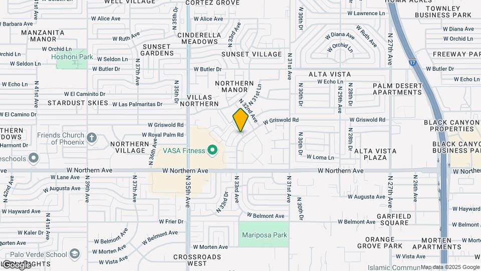 8122 N 33rd Ave Mapa y Detalles de la Ubicación