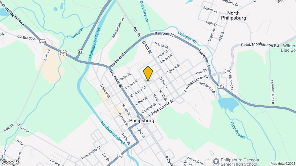 603 E Spruce St Map and Location Details