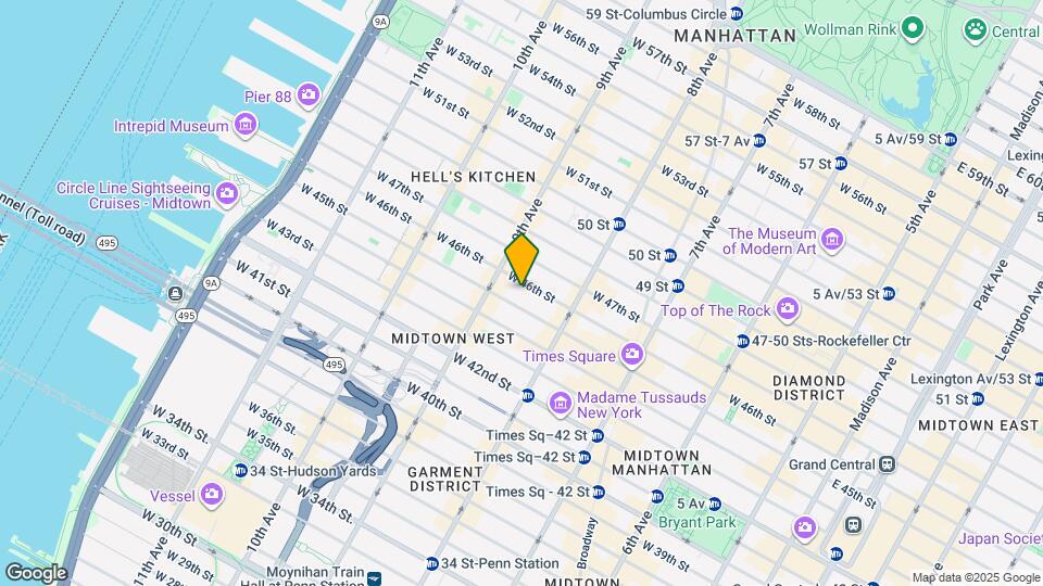 350 W 46th St, Unit 5A Map and Location Details