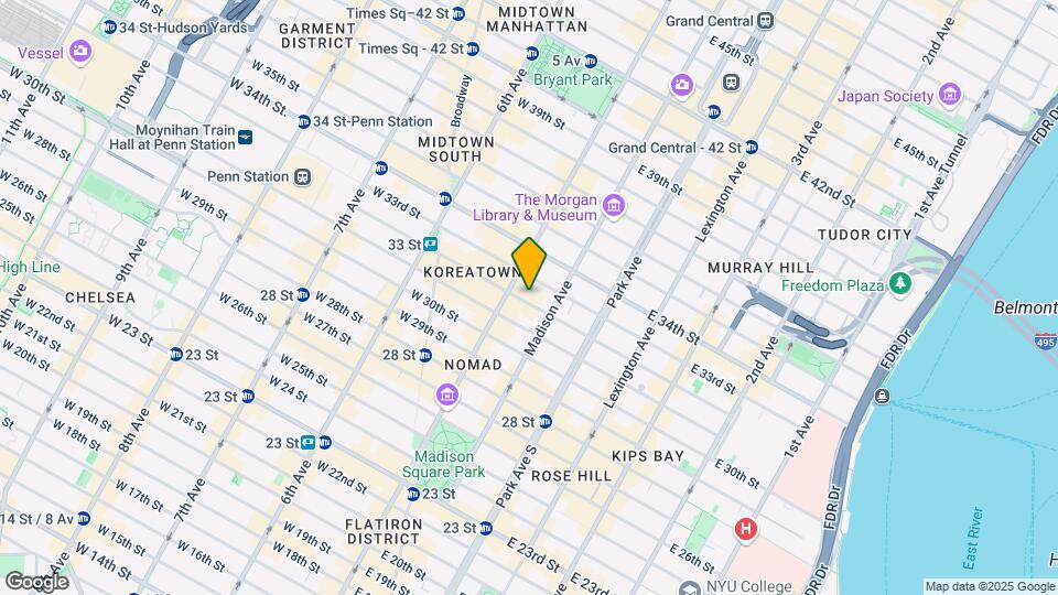 7-9 East 32nd Street Mapa y Detalles de la Ubicación
