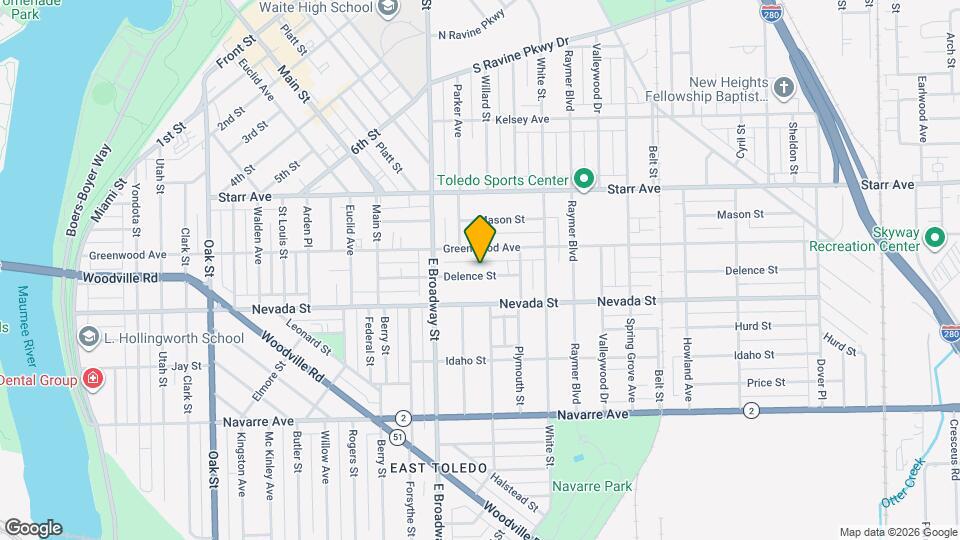 1121 Delence St Map and Location Details