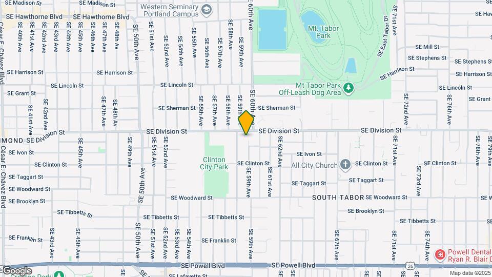 5918 SE Division St Map and Location Details