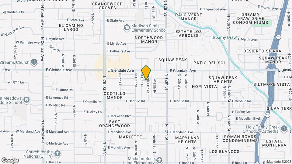 6814 North 11th St Mapa y Detalles de la Ubicación