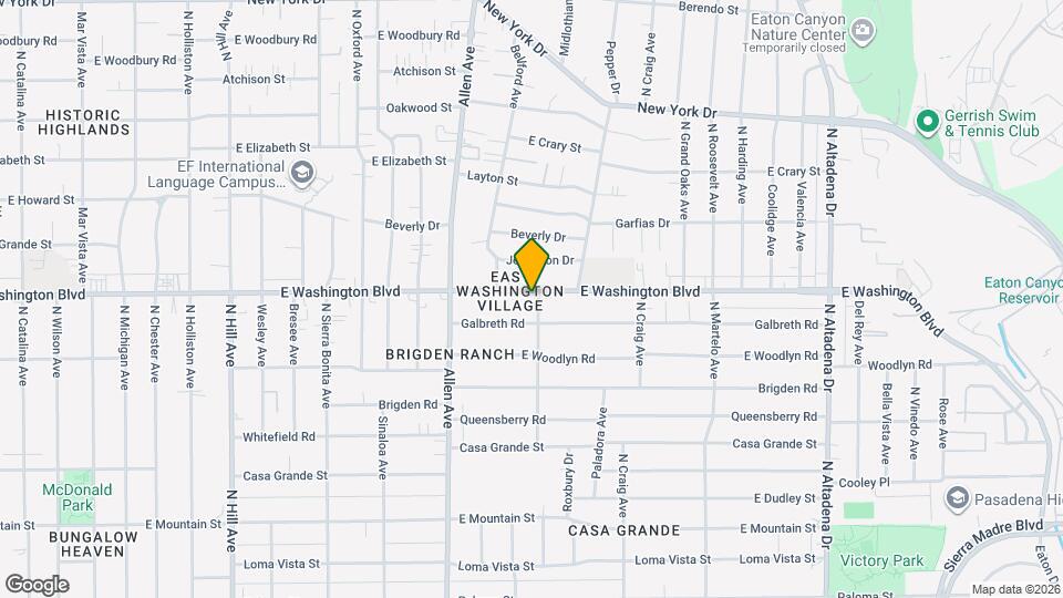 1968 E Washington Blvd Mapa y Detalles de la Ubicación