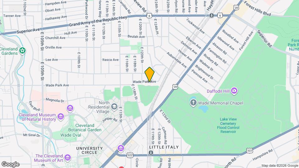 12028 Wade Park Ave Mapa y Detalles de la Ubicación