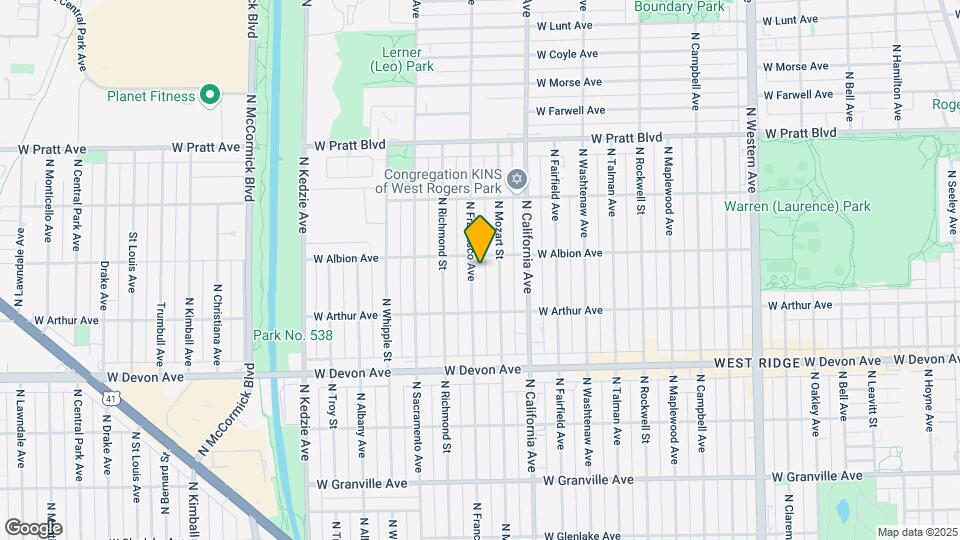 6545 N Francisco Ave Map and Location Details