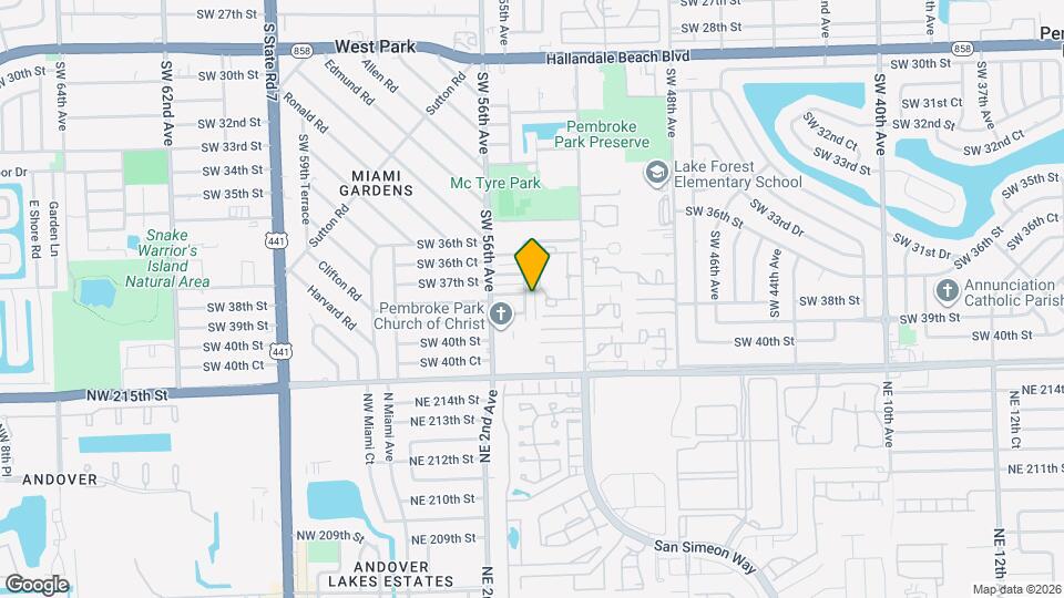 3805 SW 54th Ave Map and Location Details