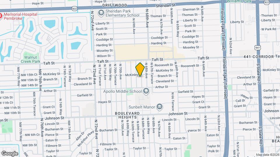 1420 N 68th Terrace Map and Location Details