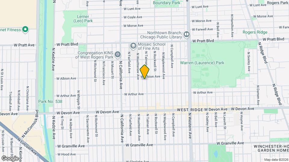6544 N Talman Ave, Unit 2 Map and Location Details