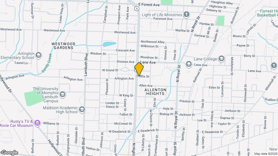 624 N Highland Ave Map and Location Details